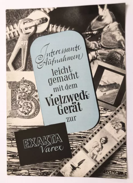 Exakta Varex 1959 GDR VEB Camerawork Ag Dresden Camera Brochure