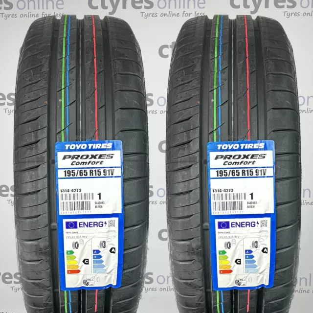 2X New 195 65 15 TOYO PROXES COMFORT 91V 195/65R15 1956515 *C/A RATED* (2 TYRES)