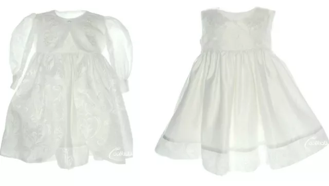 Robe de baptême bébé filles, veste robe et chapeau, tenue de baptême, vêtements formels