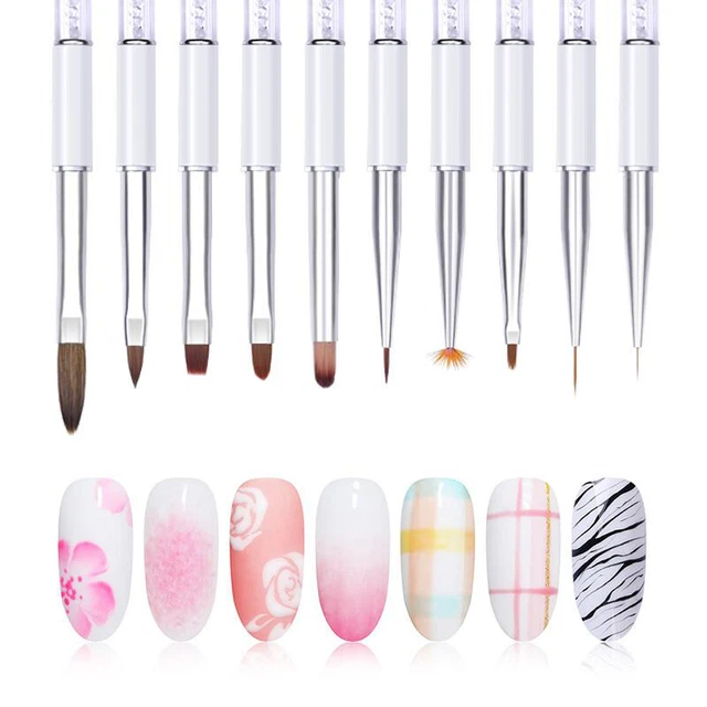 Pearl White Acryl Nagel Pinsel Liner Malerei Zeichnung Nail Art DIY Werkzeuge