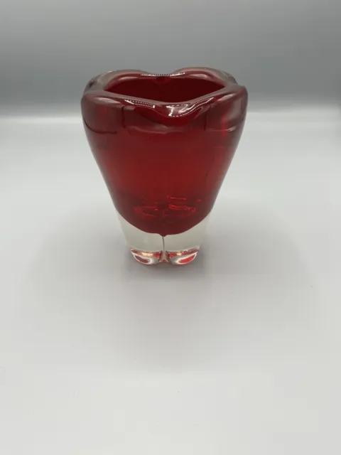 Whitefriars Ruby Red Clear Molar Vase