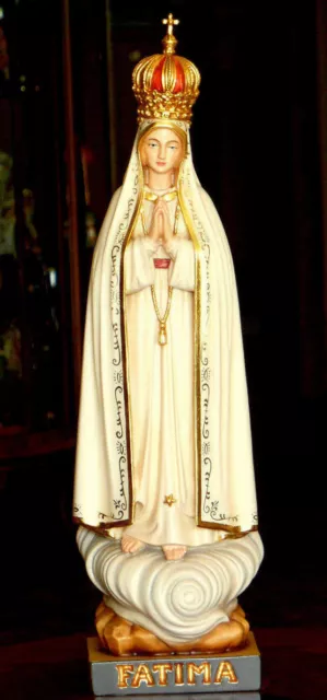 Talla Fatima Virgen de Madera Tallado, Madre de Dios, Holy Mary, Figura