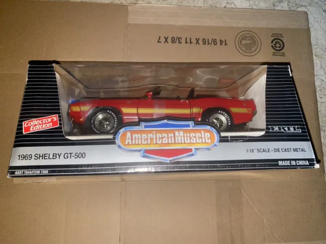 1969 American Muscle 1:18 Ertl Shelby Gt-500 Mustang Red