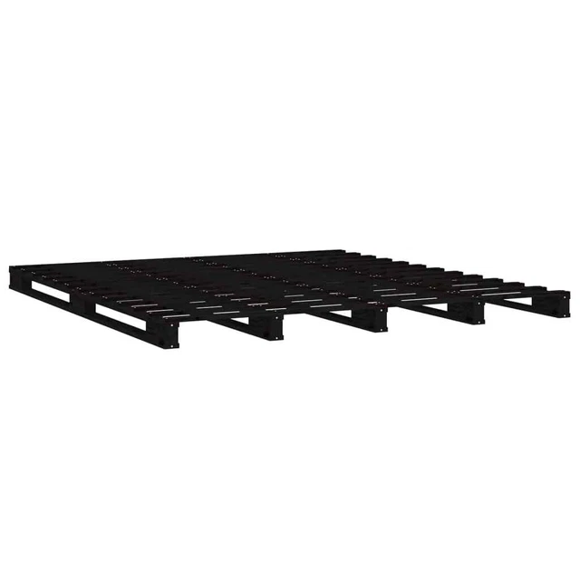 PALLET BED WITHOUT Mattress Black King Size Solid Wood £138.82