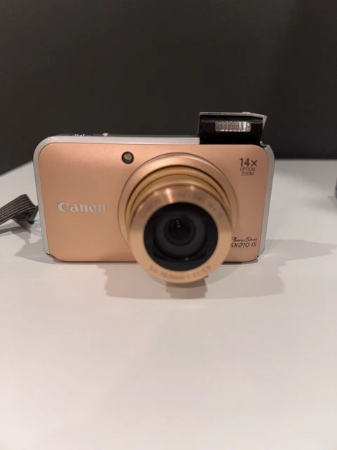 CANON POWERSHOT SX210 IS 14.1MP Digital Camera Gold From