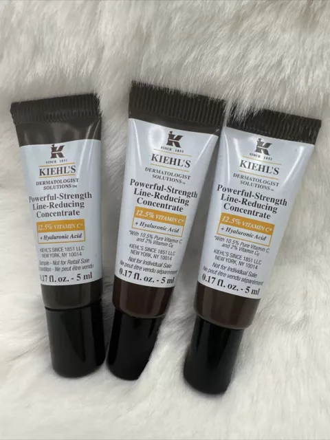 3 pc - Kiehl's Powerful Strength Line Reducing Concentrate 12.5% Vitamin C 5ml E