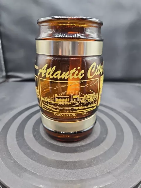 Atlantic City, New Jersey Vintage Amber Glass Collector Mug Siestaware 70's