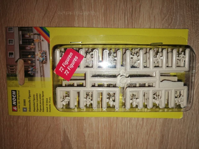 NOCH Unbemalte Figuren Spur N - 72 Stück Modellbahn Figuren Set