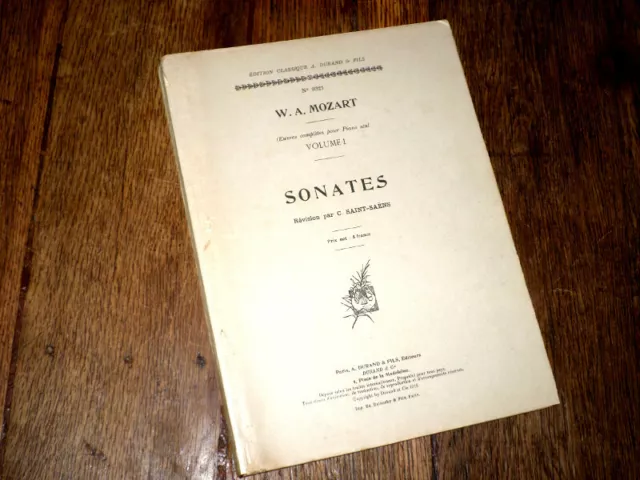 recueil de 19 sonates pour piano de Mozart Oeuvres vol.1 1930 partitions