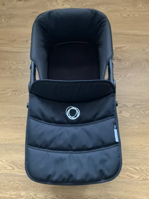 Bugaboo Fox  Carrycot Tailored Fabric Set, BLACK&stiffeners WITH BLACK FRAME