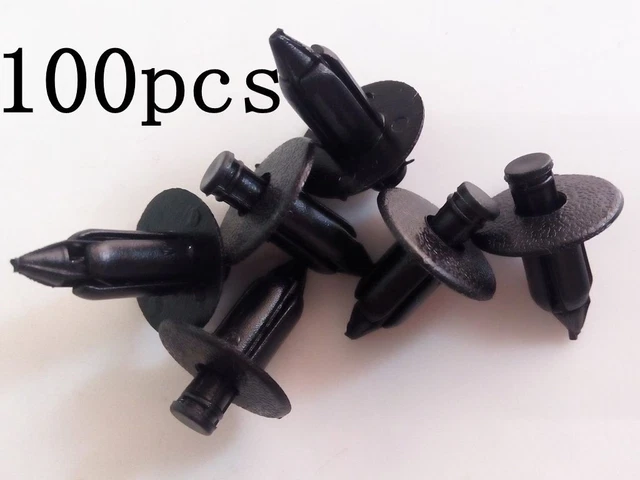 100 Push Type Clip Trim Retainer Fastener 1/4" Hole For GM For Toyota For Suzuki