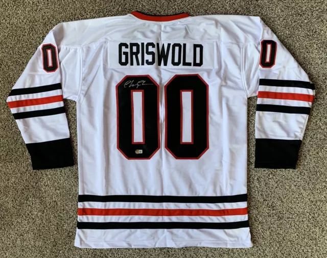 Chevy Chase Autographed “Christmas Vacation” (White #00) Santa Clark  Griswold Custom Hockey Jersey – Beckett Witness