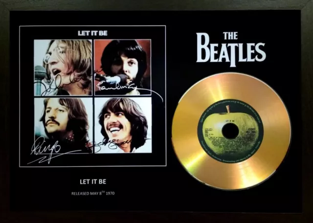 The Beatles 'Let It Be' Signed Photograph Gold Disc Collectable Memorabilia Gift