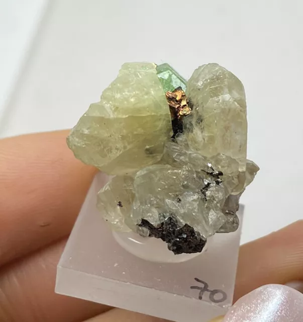 Diopsid mit Tsavorit Kristall (8gr)Tsavorite Diopside , Merelani Tansania