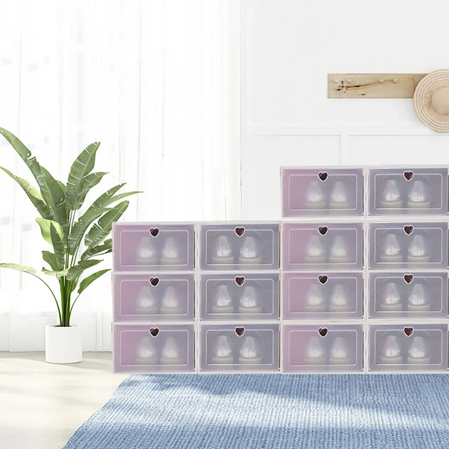 Contenitori organizer scatola scarpe con coperchio a prova di umidità e polvere