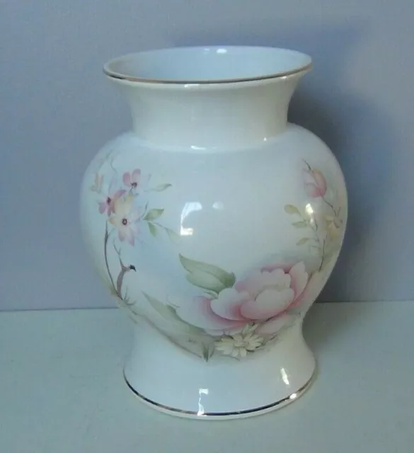 Vintage Prinknash Pottery Porcelain Floral Vase.. Vintage.. V.g.c..