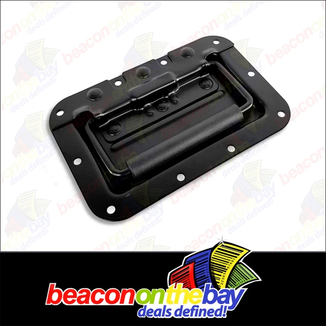 1x Recessed Spring Handle Heavy Duty Steel Black for Rack Flight Road Case Box
