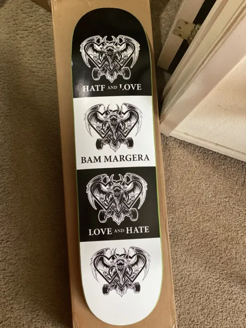 RARE Bam Margera Heart Supply Love & Hate Skateboard Deck-8.0" Brand New LIMITED