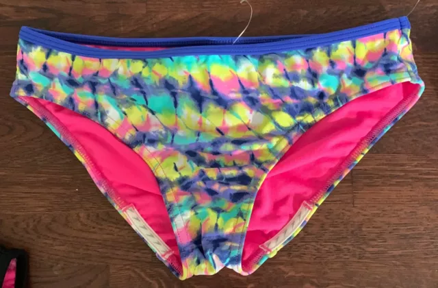 Speedo RHYTHMIC TIE DYE multi bikini bottom , Big Girls size 14 or  16