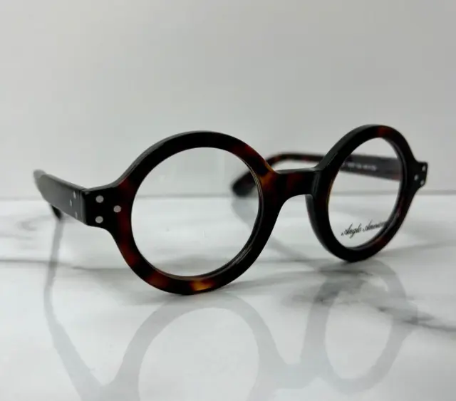 Anglo American 180E Brown Round Glasses Frames Tortoise Shell Optical Eyeglasses