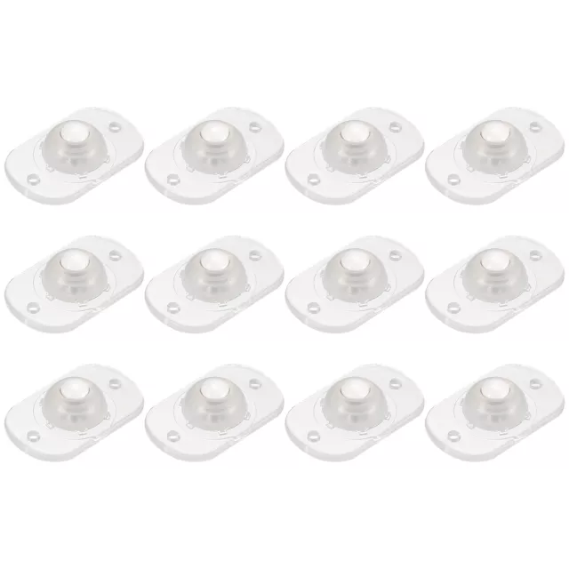 Self Adhesive Caster Wheels, Mini Swivel Paste Universal Pulley (12Pcs-Clear)