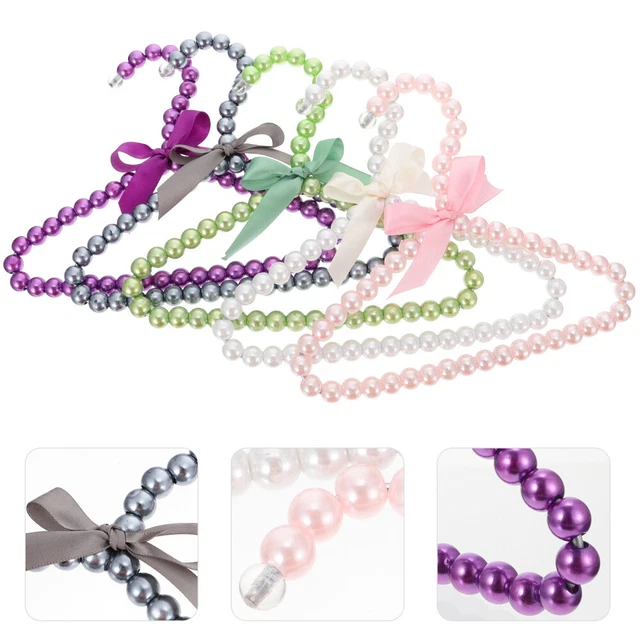 5pcs Petits Vêtements Cintres Perle Cintres Placard Cintre
