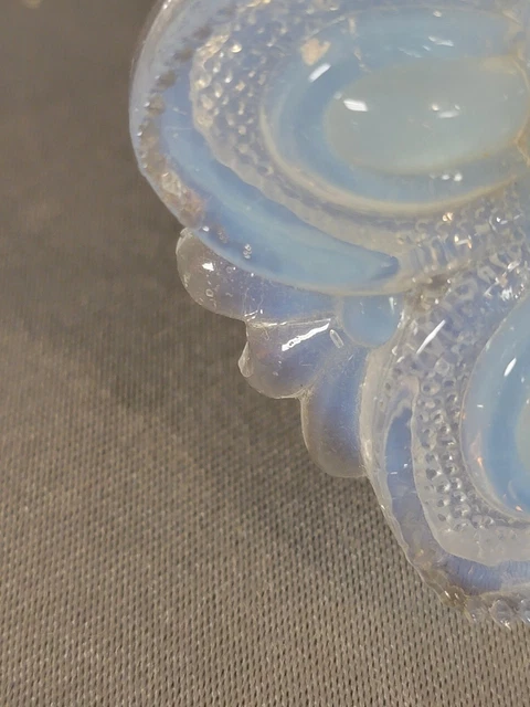 Pair of Antique Victorian White Opalescent Glass Curtain Tie Backs W/Hardware 6