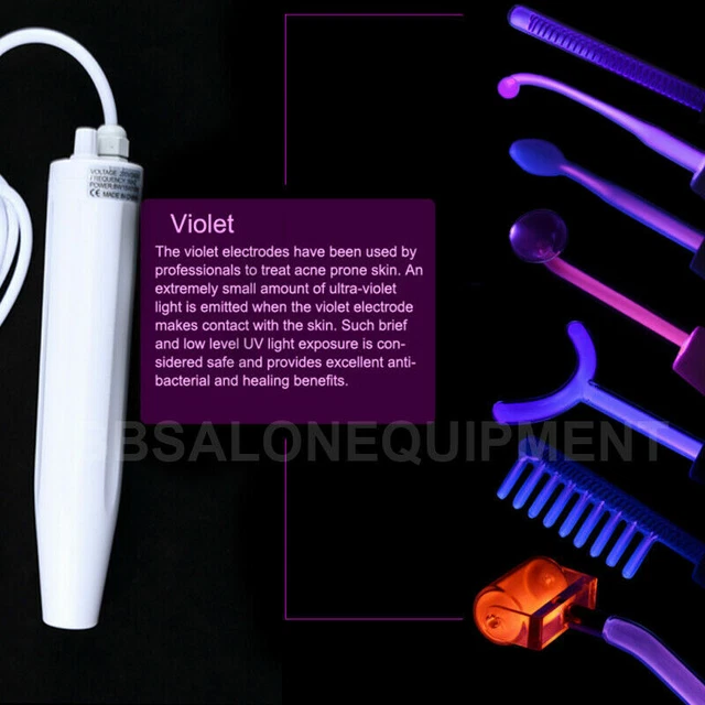 Machine à haute fréquence du visage avec 7 verre violet Wand pour Anti-soins de