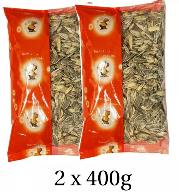 Pipas GIANT Spanish Sunflower Seeds ROASTED & SALTED (Pack of 2 x 400g)