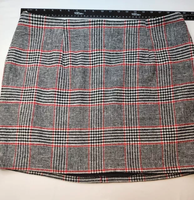 Forever21 2XL Womens Skirt Plaid Houndstooth Checkered Textured British Winter