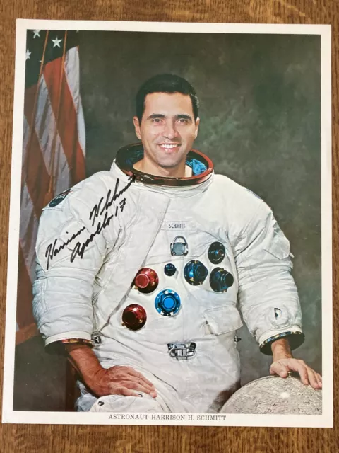 Harrison Schmitt Apollo 17 Signed 8 x 10 WSS Litho *Zarelli Space LOA*