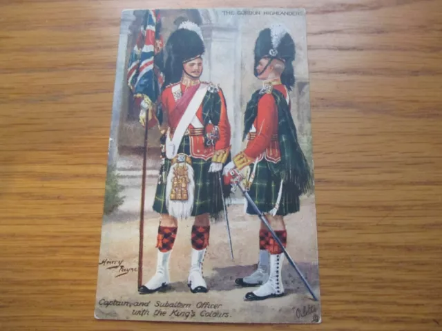 Original Harry Payne Artist Signed Tucks Postcard No 9884.The Gordon Highlanders