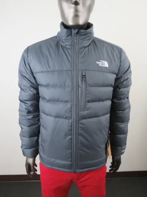 Mens TNF The North Face Aconcagua 550-Down Insulated FZ Puffer Jacket - Grey