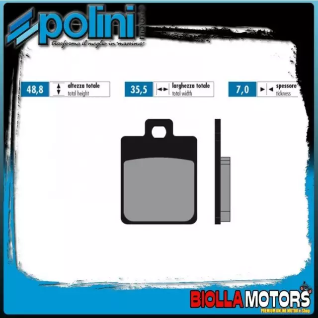 174.0014 2016 SYM Fiddle III 200CC POLINI REAR BRAKE PADS - ORGANIC