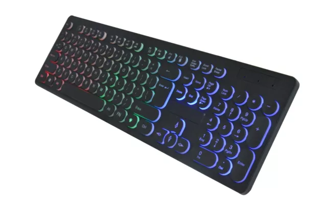 Gaming Keyboard Mouse Backlight Led Rgb Rainbow Colour Usb Wired Pc Ps4 Xbox 2
