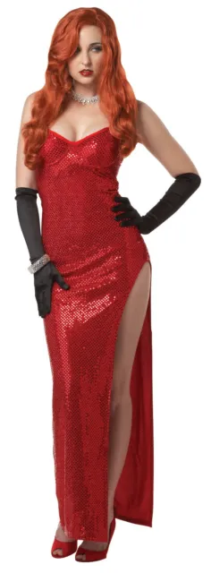 Silver Screen Sinsation Jessica Rabbit Sexy Movie Star Woman Adult Costume- New!