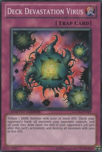 1x (EX) Deck Devastation Virus - GLD4-EN049 - Common - Limited Edition  YuGiOh