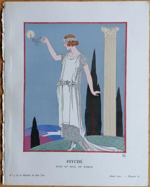 Art Deco Gazette de Bon Ton Pochoir Psyche by George Barbier - 1920