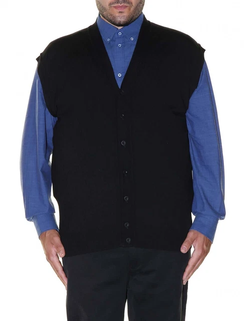 Maxfort 5421 Gilet scollo a V lana merinos Uomo taglie forti maglia smanicato