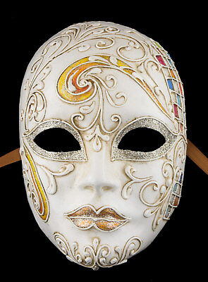 Mask from Venice Face Volto Primavera Paper Mache Gold Embellishment 1763 VG1