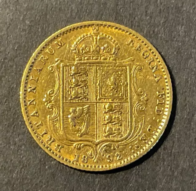 1892 gold Half Sovereign