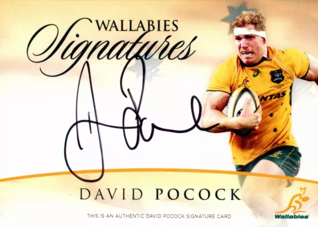 Signed 2015 Wallabies Rugby Union Signatures Card - David Pocock - #125/150