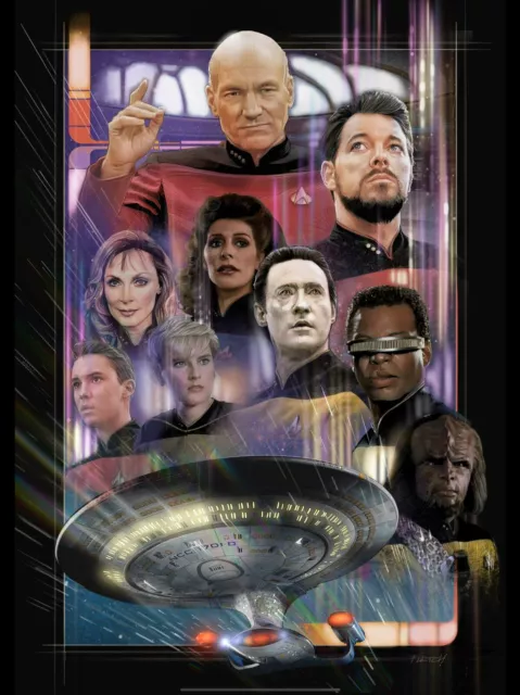 Star Trek the next generation crew &uss enterprise ncc 1701D exclusive A3 poster