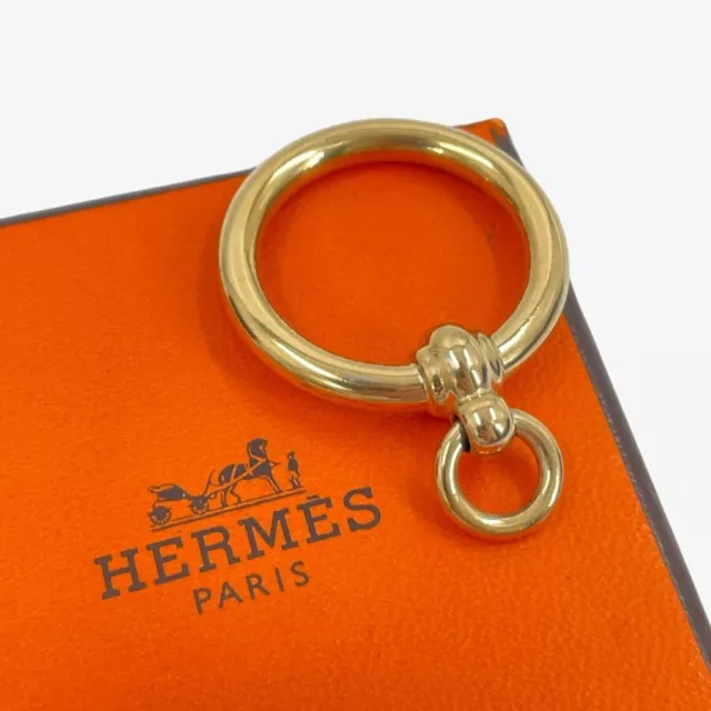 Hermes Scarf Ring Gold Good used condition 1.3 x 0.98 inch w/ Box Japan JP