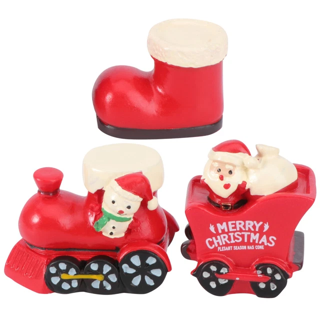 3 Pcs Xmas Train Toy Christmas Micro Landscape Santa Claus Decoration Sock