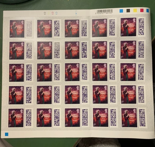 Royal Mail 50 1st Class Stamps Christmas 2023 Barcoded Postage New Genuine