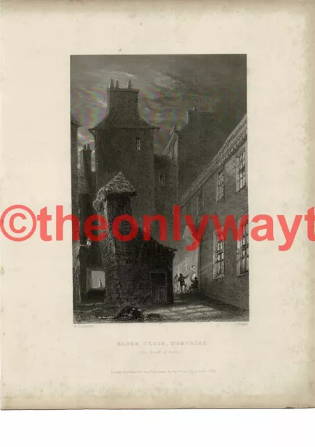 Globe Close (Burns House), Dumfries, Bartlett, R Burns Book Illustration, c1840