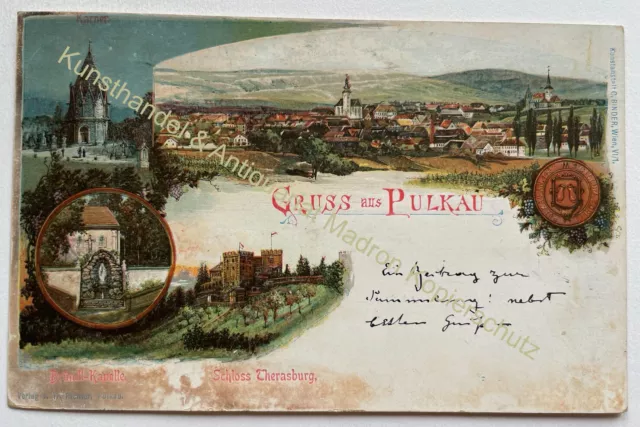 AK Litho Gruss aus Pulkau 1899 Hollabrunn NÖ