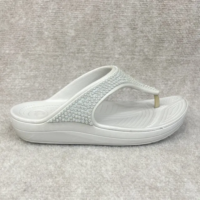 CROCS SLOANE DIAMANTE Embellished Wedge Slide Sandals 204084 Greige 11  $88.00 - PicClick