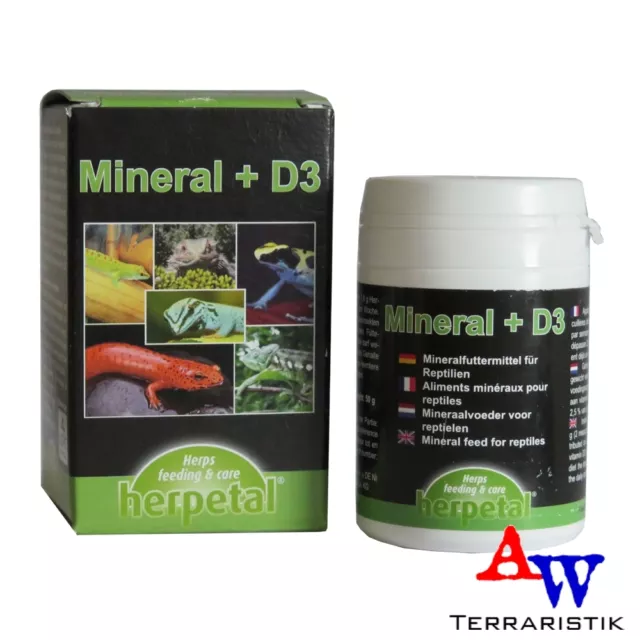 Herpetal Mineral Vitamin D3 - 50g - Calcium - MHD 12/24